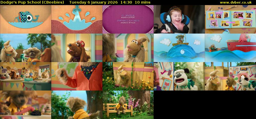 Dodge's Pup School (CBeebies) Tuesday 6 January 2026 14:30 - 14:40