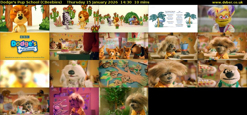 Dodge's Pup School (CBeebies) Thursday 15 January 2026 14:30 - 14:40