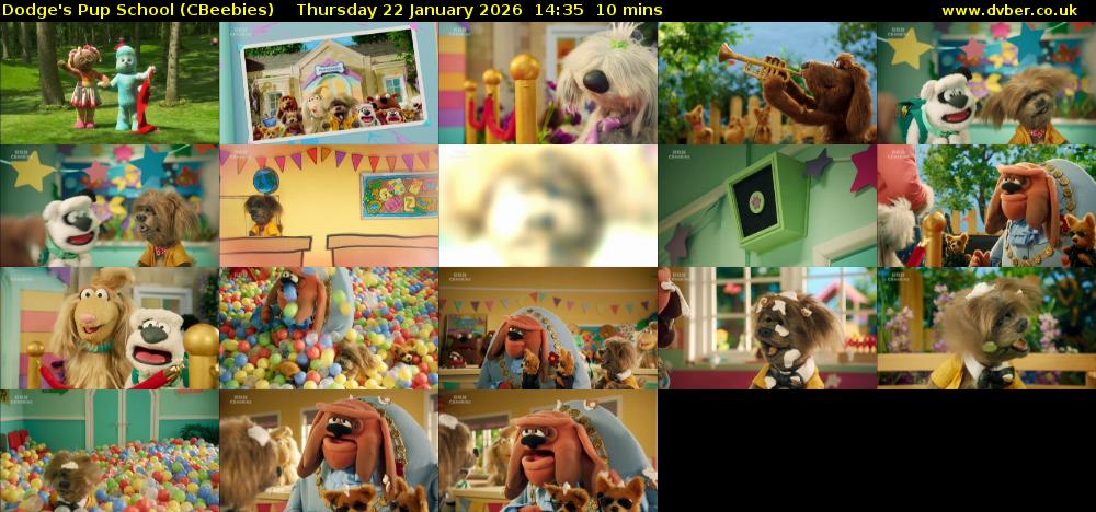 Dodge's Pup School (CBeebies) Thursday 22 January 2026 14:35 - 14:45