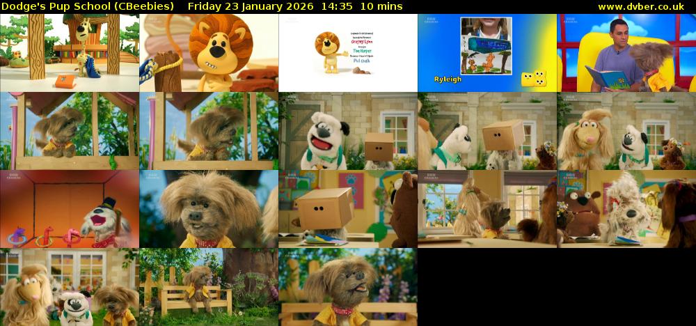 Dodge's Pup School (CBeebies) Friday 23 January 2026 14:35 - 14:45