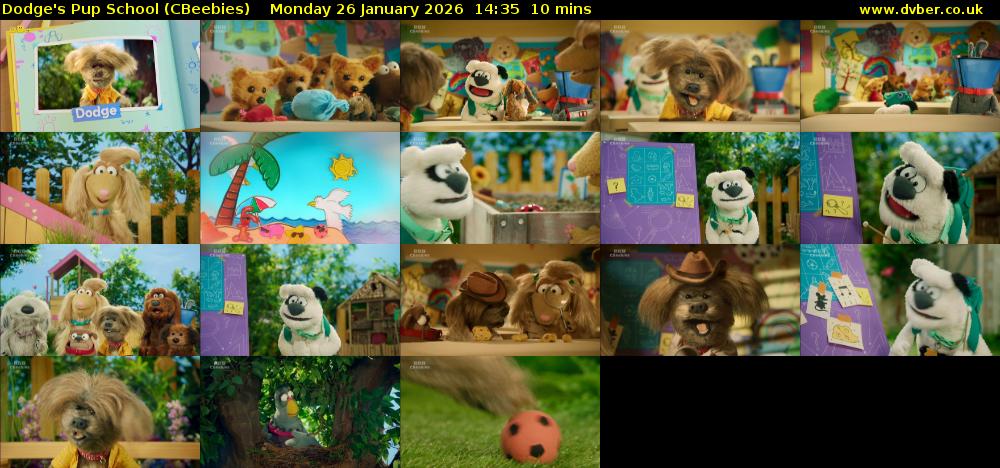 Dodge's Pup School (CBeebies) Monday 26 January 2026 14:35 - 14:45