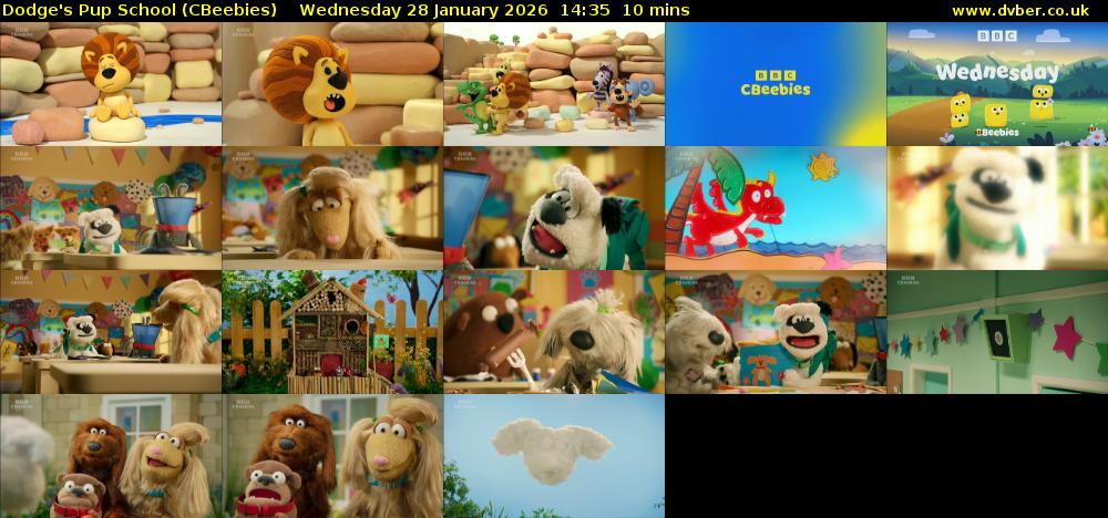 Dodge's Pup School (CBeebies) Wednesday 28 January 2026 14:35 - 14:45