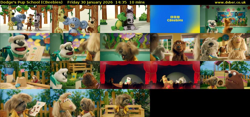 Dodge's Pup School (CBeebies) Friday 30 January 2026 14:35 - 14:45