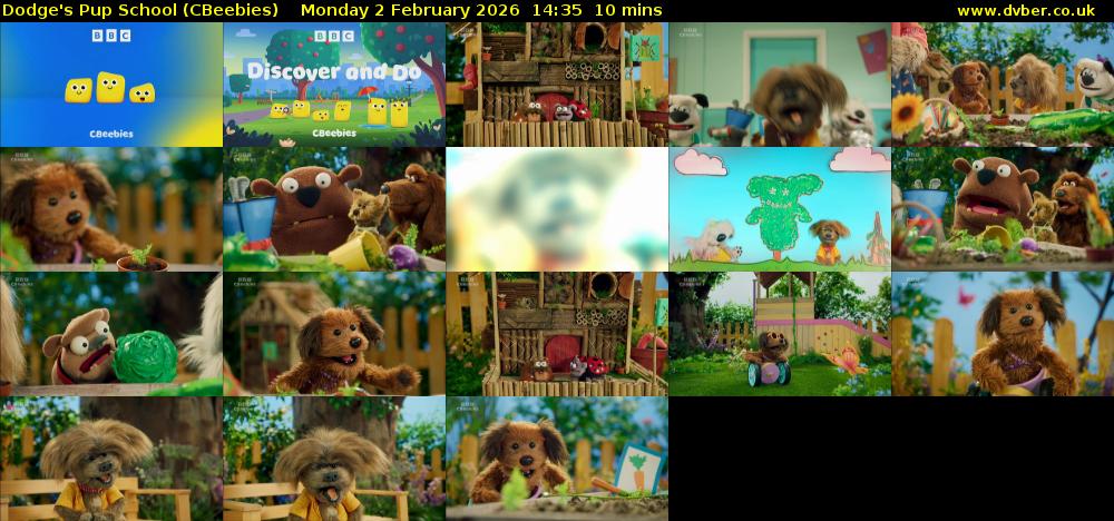 Dodge's Pup School (CBeebies) Monday 2 February 2026 14:35 - 14:45