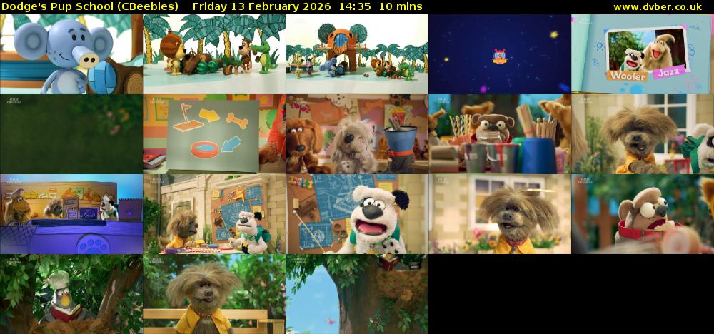 Dodge's Pup School (CBeebies) Friday 13 February 2026 14:35 - 14:45