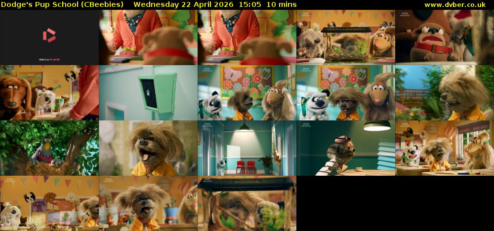 Dodge's Pup School (CBeebies) Wednesday 22 April 2026 15:05 - 15:15