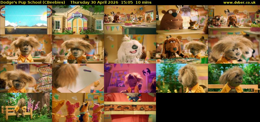 Dodge's Pup School (CBeebies) Thursday 30 April 2026 15:05 - 15:15