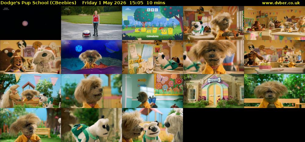 Dodge's Pup School (CBeebies) Friday 1 May 2026 15:05 - 15:15