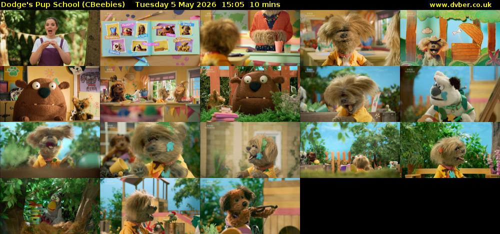 Dodge's Pup School (CBeebies) Tuesday 5 May 2026 15:05 - 15:15