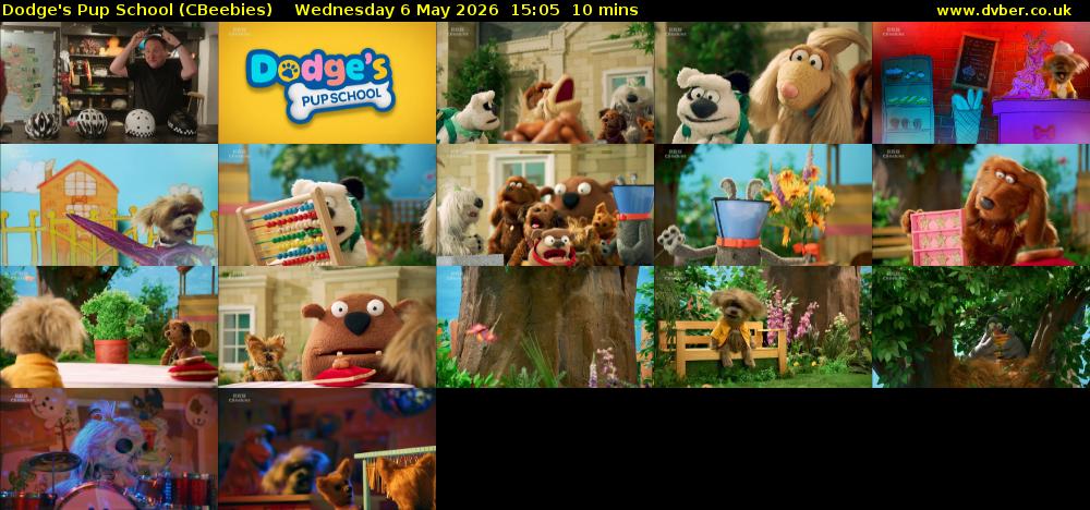Dodge's Pup School (CBeebies) Wednesday 6 May 2026 15:05 - 15:15