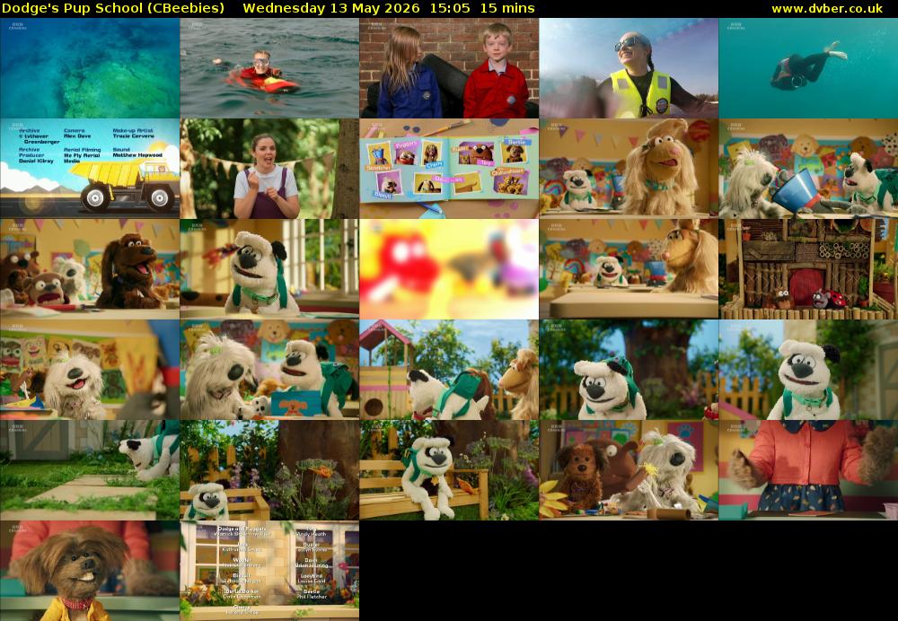 Dodge's Pup School (CBeebies) Wednesday 13 May 2026 15:05 - 15:20