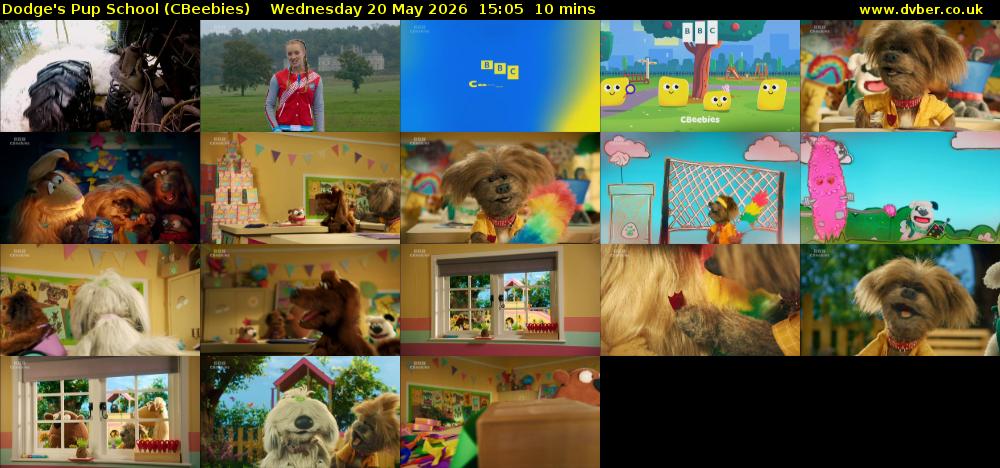 Dodge's Pup School (CBeebies) Wednesday 20 May 2026 15:05 - 15:15