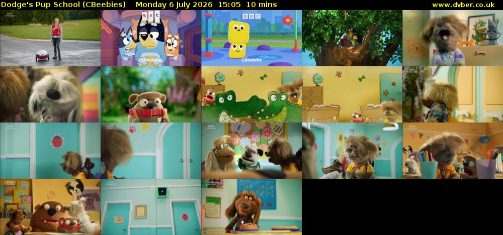 Dodge's Pup School (CBeebies) Monday 6 July 2026 15:05 - 15:15