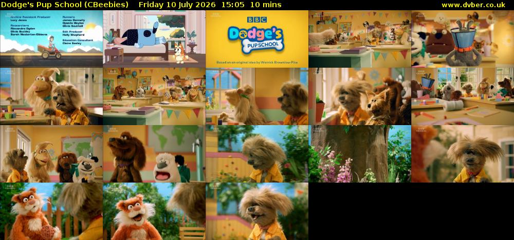 Dodge's Pup School (CBeebies) Friday 10 July 2026 15:05 - 15:15