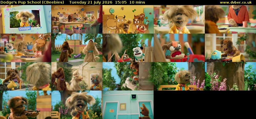Dodge's Pup School (CBeebies) Tuesday 21 July 2026 15:05 - 15:15
