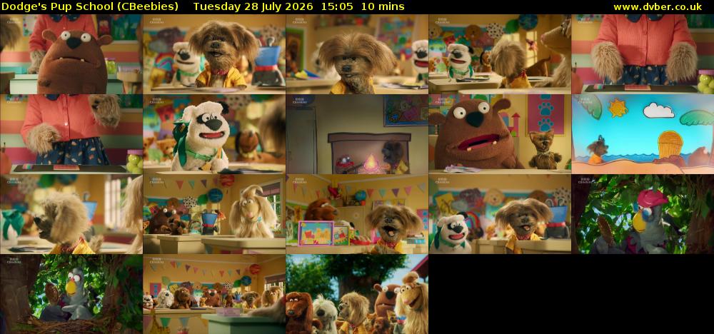 Dodge's Pup School (CBeebies) Tuesday 28 July 2026 15:05 - 15:15