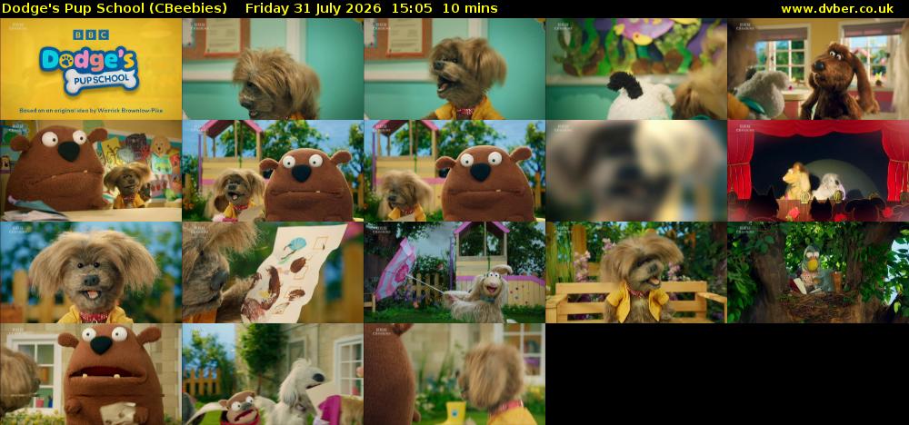 Dodge's Pup School (CBeebies) Friday 31 July 2026 15:05 - 15:15
