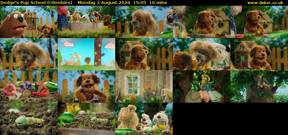Dodge's Pup School (CBeebies) Monday 3 August 2026 15:05 - 15:15