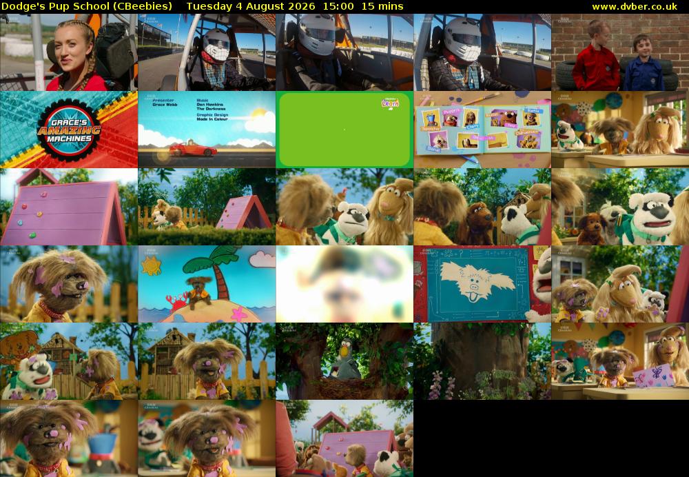 Dodge's Pup School (CBeebies) Tuesday 4 August 2026 15:00 - 15:15