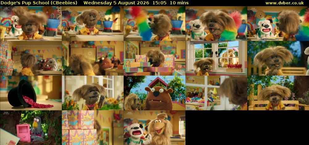 Dodge's Pup School (CBeebies) Wednesday 5 August 2026 15:05 - 15:15