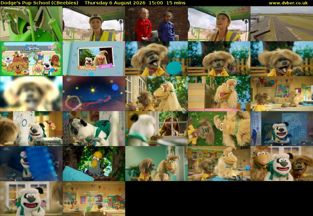 Dodge's Pup School (CBeebies) Thursday 6 August 2026 15:00 - 15:15