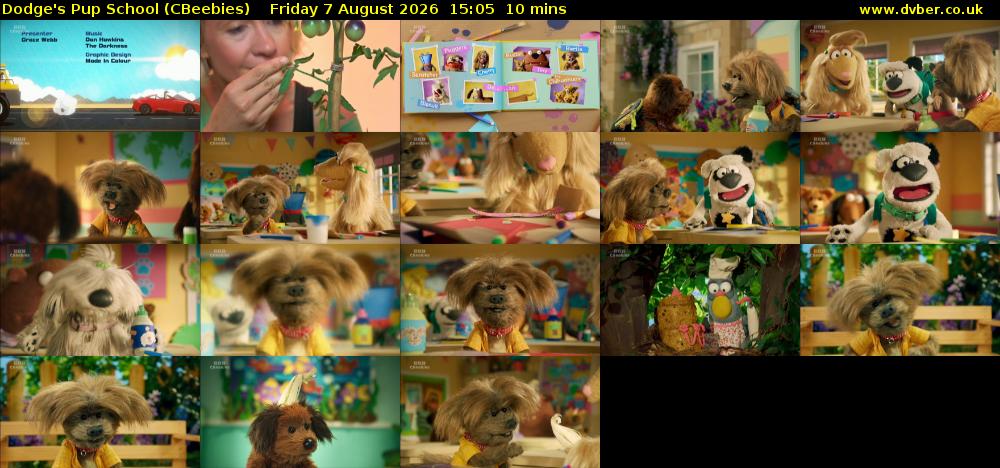 Dodge's Pup School (CBeebies) Friday 7 August 2026 15:05 - 15:15