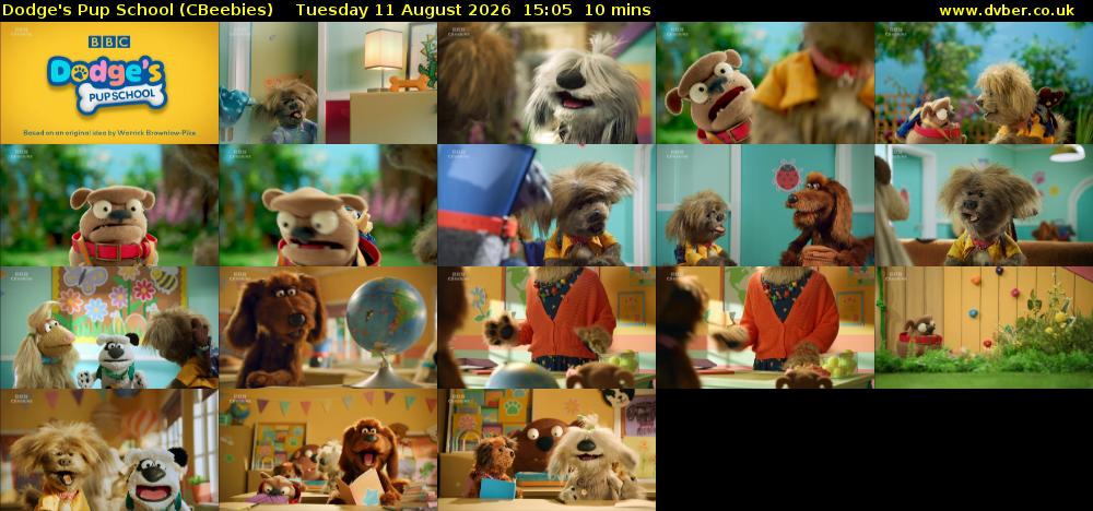 Dodge's Pup School (CBeebies) Tuesday 11 August 2026 15:05 - 15:15