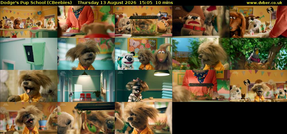 Dodge's Pup School (CBeebies) Thursday 13 August 2026 15:05 - 15:15