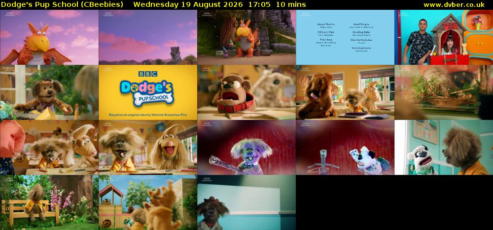 Dodge's Pup School (CBeebies) Wednesday 19 August 2026 17:05 - 17:15