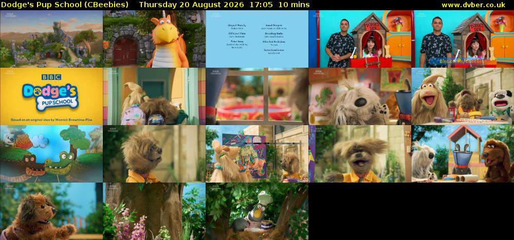 Dodge's Pup School (CBeebies) Thursday 20 August 2026 17:05 - 17:15