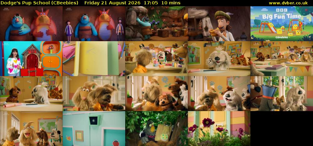 Dodge's Pup School (CBeebies) Friday 21 August 2026 17:05 - 17:15