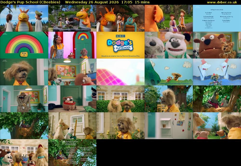 Dodge's Pup School (CBeebies) Wednesday 26 August 2026 17:05 - 17:20