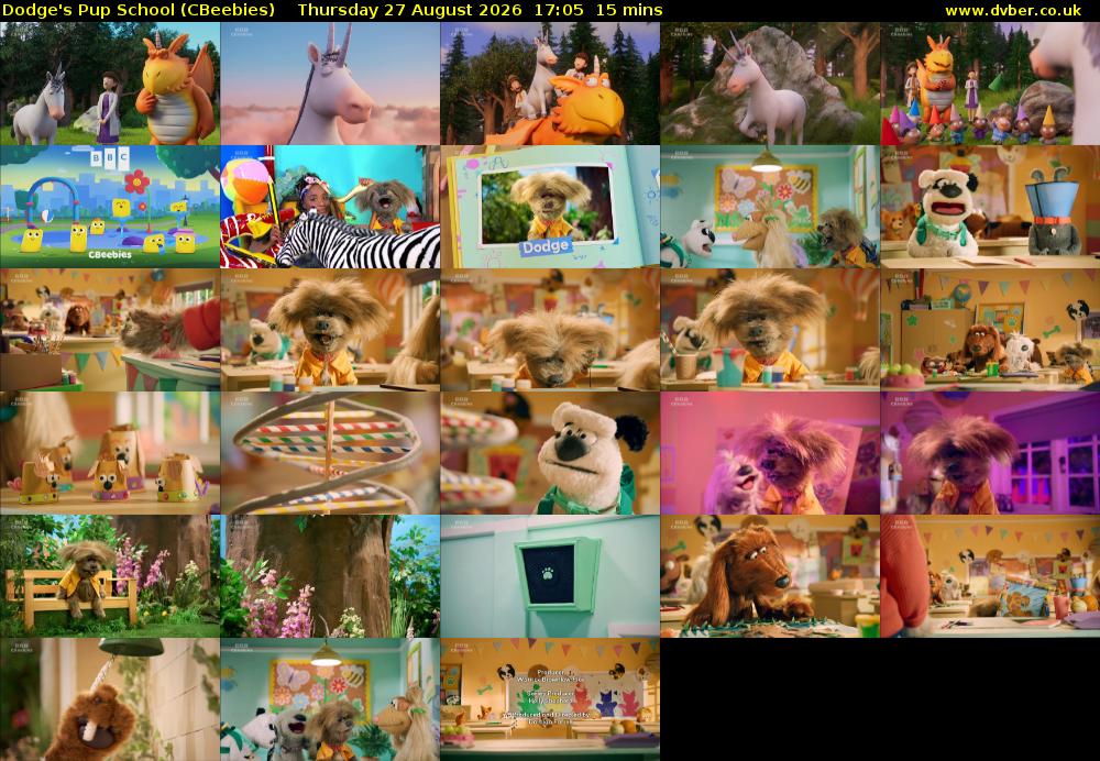 Dodge's Pup School (CBeebies) Thursday 27 August 2026 17:05 - 17:20