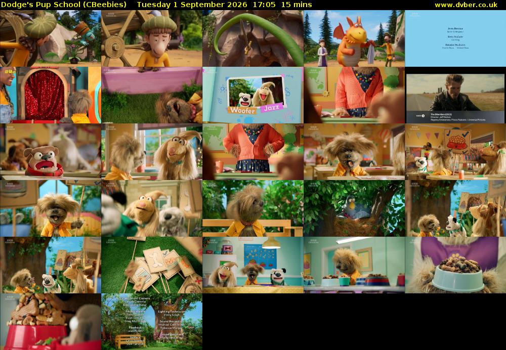 Dodge's Pup School (CBeebies) Tuesday 1 September 2026 17:05 - 17:20