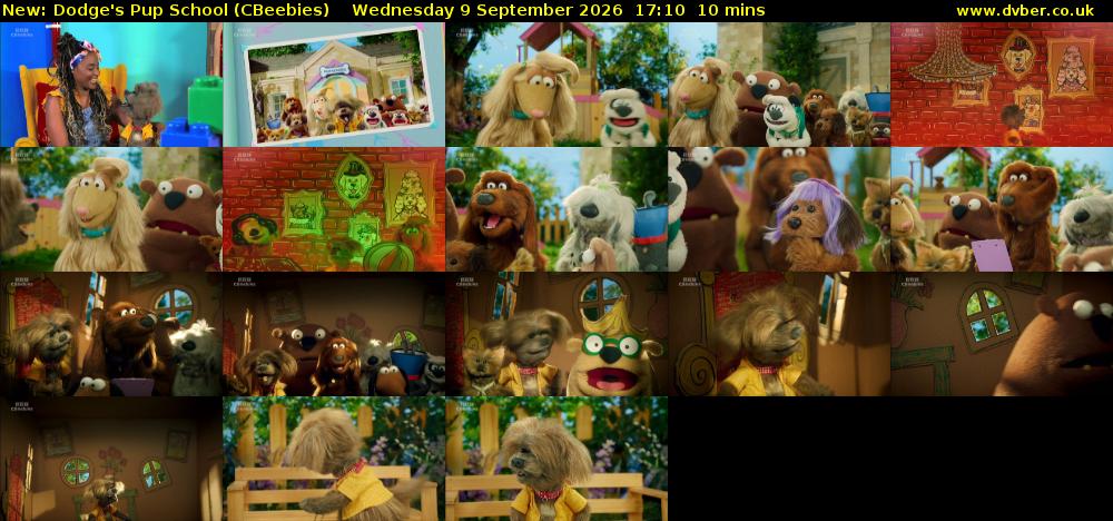Dodge's Pup School (CBeebies) Wednesday 9 September 2026 17:10 - 17:20