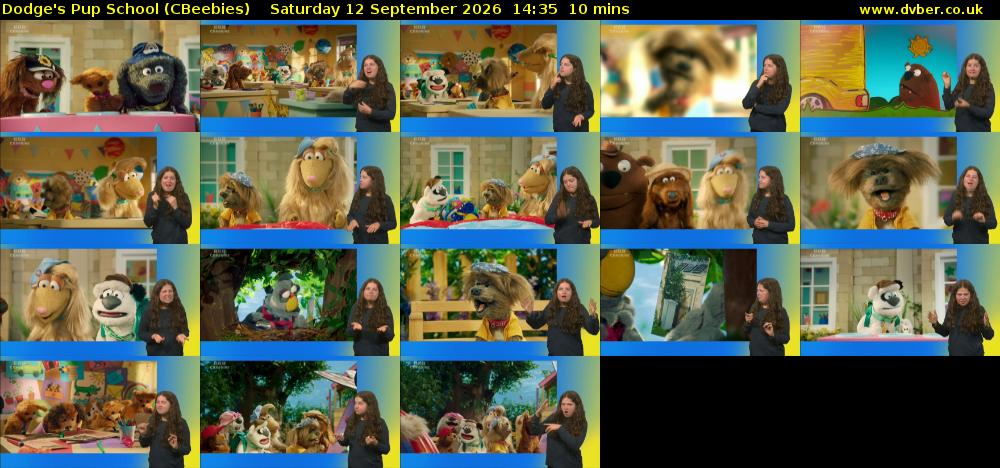 Dodge's Pup School (CBeebies) Saturday 12 September 2026 14:35 - 14:45