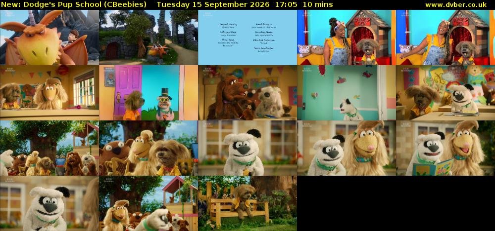 Dodge's Pup School (CBeebies) Tuesday 15 September 2026 17:05 - 17:15