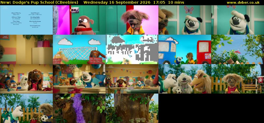 Dodge's Pup School (CBeebies) Wednesday 16 September 2026 17:05 - 17:15