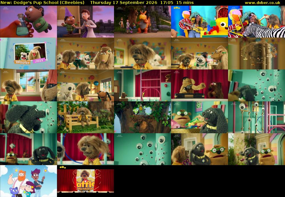 Dodge's Pup School (CBeebies) Thursday 17 September 2026 17:05 - 17:20