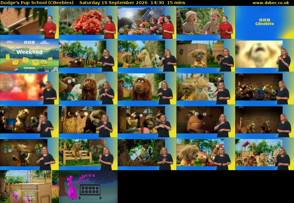 Dodge's Pup School (CBeebies) Saturday 19 September 2026 14:30 - 14:45
