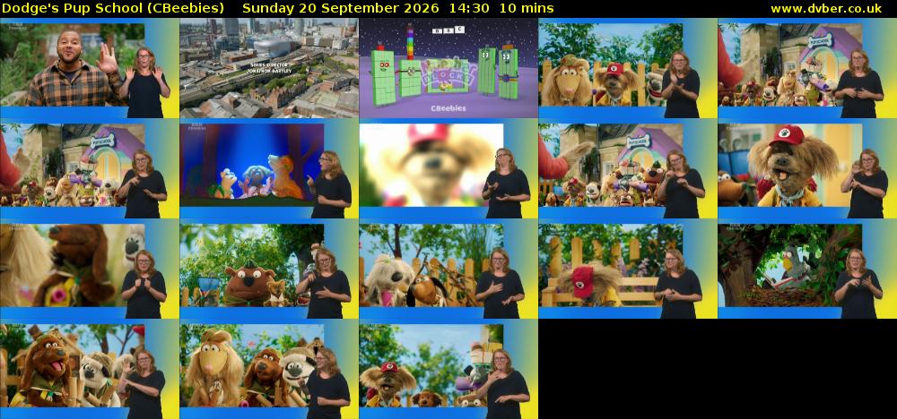 Dodge's Pup School (CBeebies) Sunday 20 September 2026 14:30 - 14:40