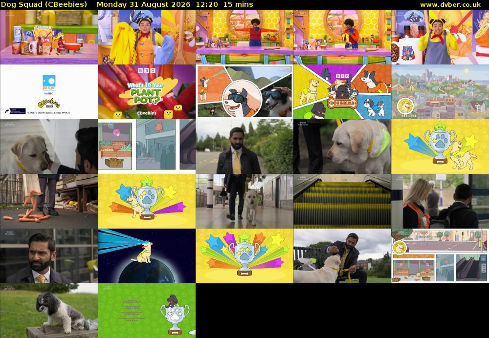 Dog Squad (CBeebies) Monday 31 August 2026 12:20 - 12:35