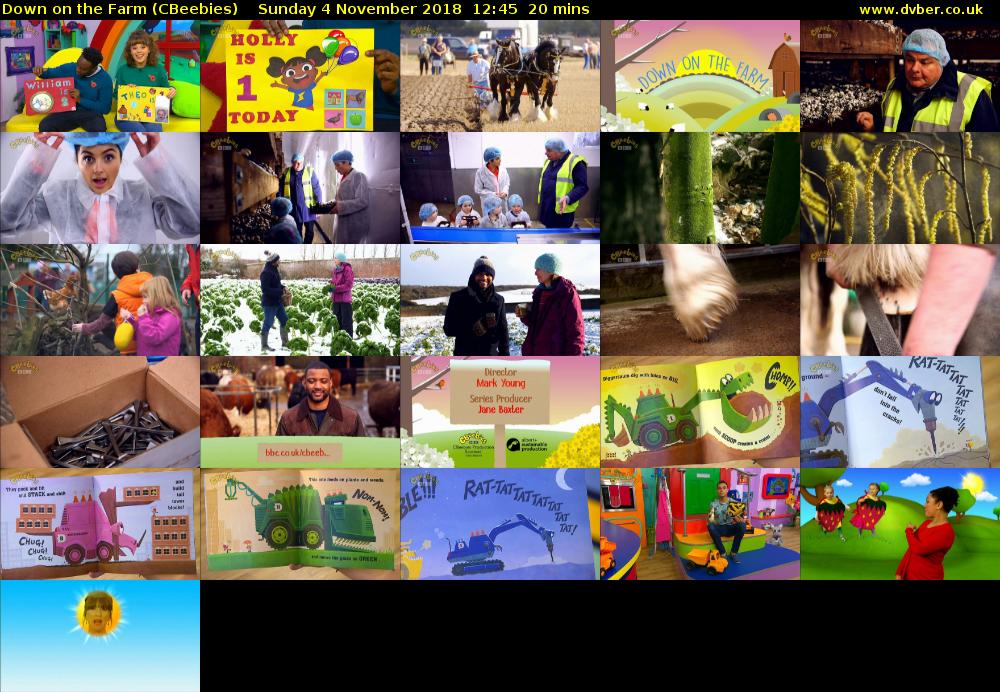 Down on the Farm (CBeebies) Sunday 4 November 2018 12:45 - 13:05