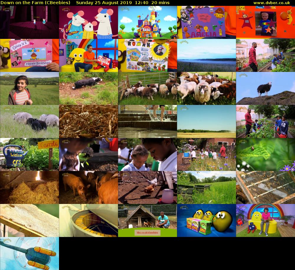 Down on the Farm (CBeebies) Sunday 25 August 2019 12:40 - 13:00