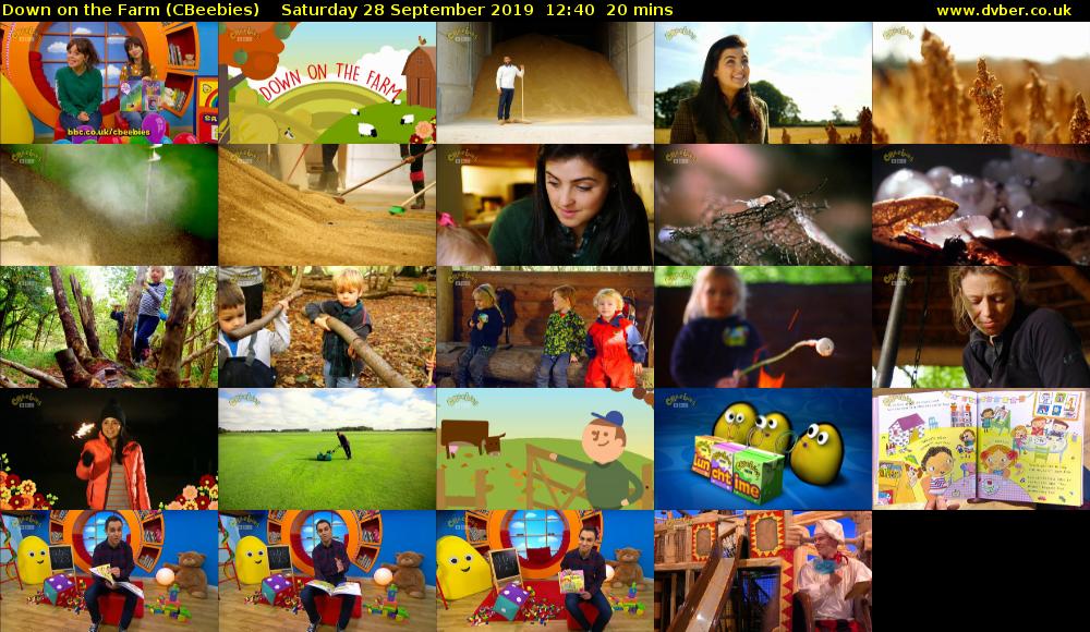 Down on the Farm (CBeebies) Saturday 28 September 2019 12:40 - 13:00