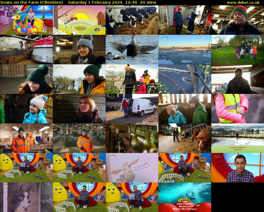 Down on the Farm (CBeebies) Saturday 1 February 2020 12:40 - 13:00