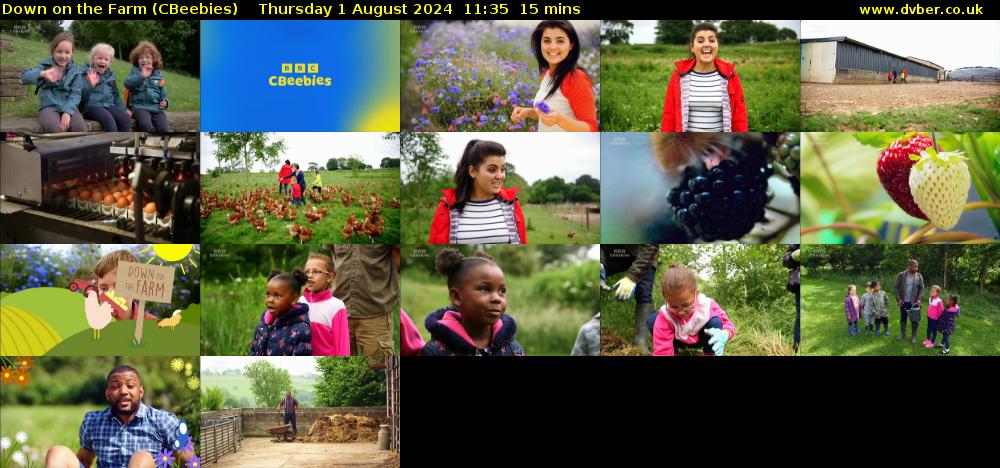 Down on the Farm (CBeebies) Thursday 1 August 2024 11:35 - 11:50