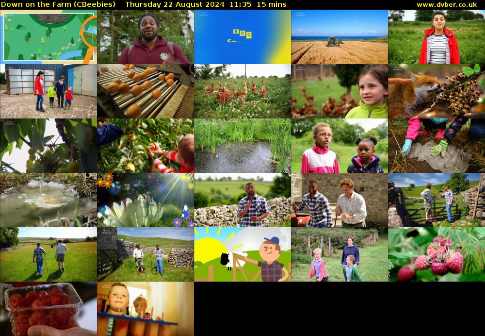 Down on the Farm (CBeebies) Thursday 22 August 2024 11:35 - 11:50