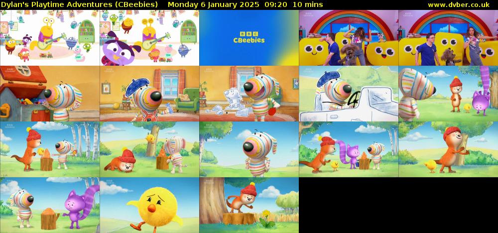 Dylan's Playtime Adventures (CBeebies) Monday 6 January 2025 09:20 - 09:30