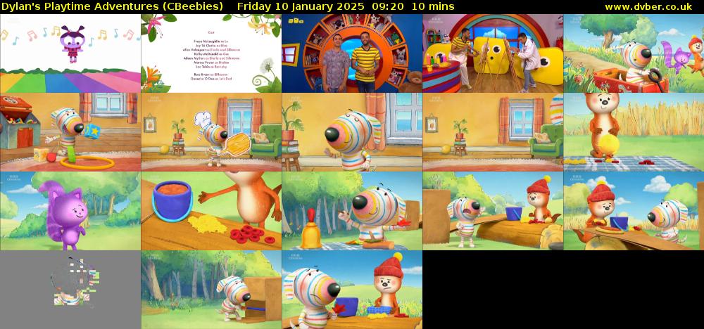 Dylan's Playtime Adventures (CBeebies) Friday 10 January 2025 09:20 - 09:30